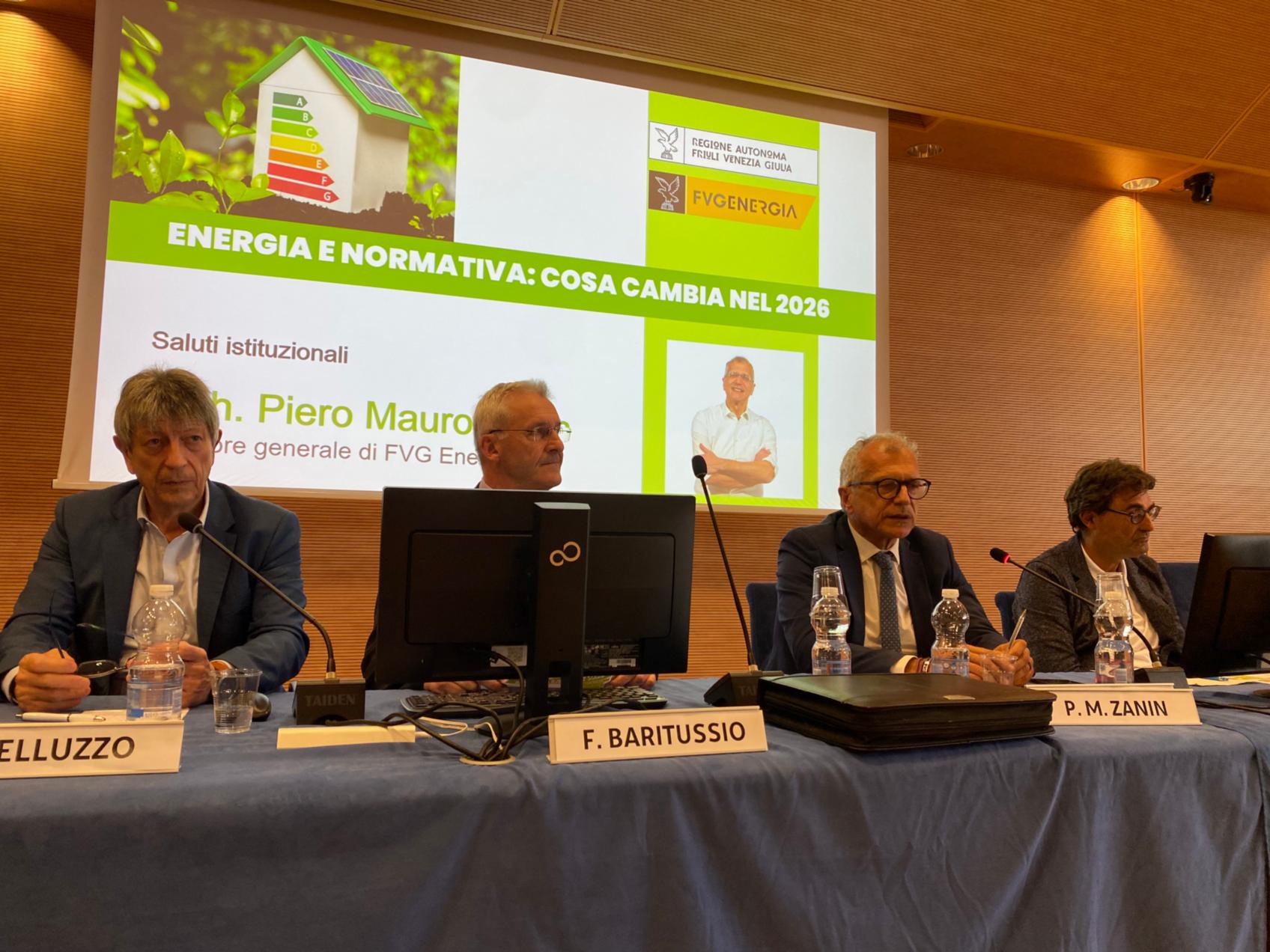 Da destra Massimo Canali, Piero Mauro Zanin, Franco Baritussio e Angelo Belluzzo
