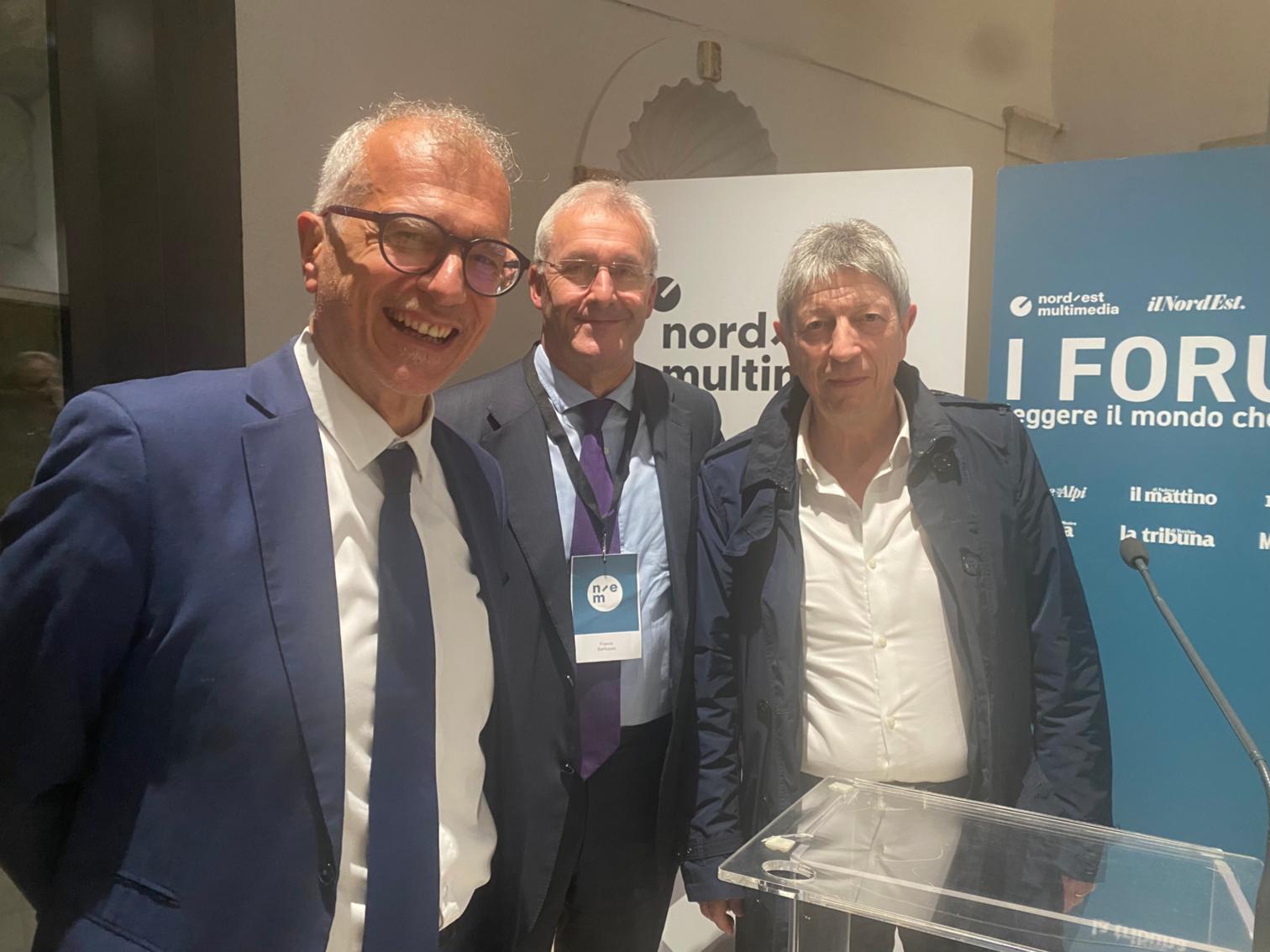 Da sinistra Piero Mauro Zanin, Franco Baritussio e Angelo Belluzzo